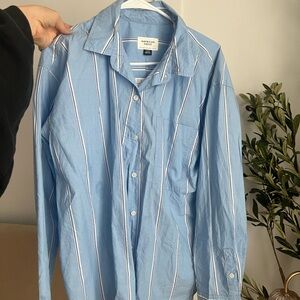 American Eagle Outfitters Light Blue Striped Shirt